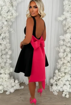 Adore Me More Black Bow Back Mini Dress