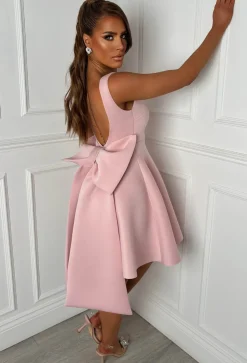 Adore Me More Pink Bow Back Mini Dress