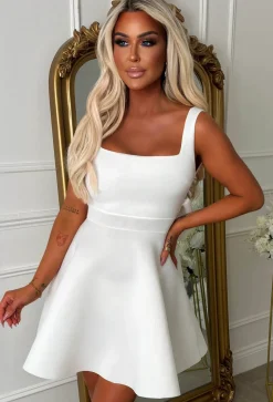 Adore Me More White Bow Back Mini Dress