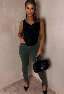 Alaia Khaki Super Stretchy Skinny Jeans