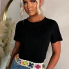 Always Daydreaming Black Crochet Hem T-Shirt