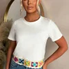Always Daydreaming White Crochet Hem T-Shirt