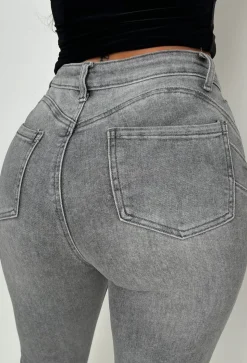 Amelie Grey Stretch Push Up Skinny Jeans
