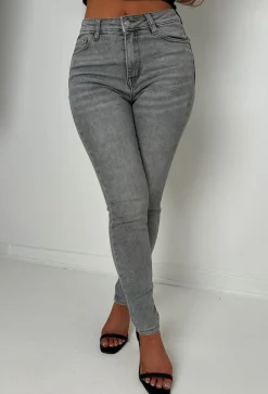 Amelie Grey Stretch Push Up Skinny Jeans