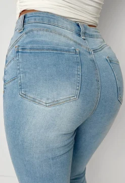 Amelie Light Wash Stretch Push Up Skinny Jeans