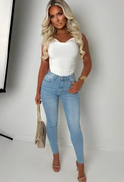 Amelie Light Wash Stretch Push Up Skinny Jeans