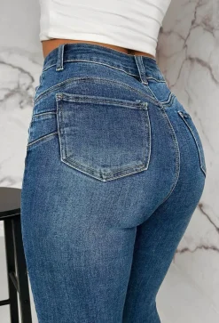 Amelie Mid Blue Stretch Push Up Skinny Jeans