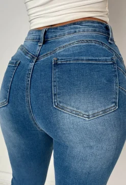 Amelie Mid Wash Stretch Push Up Skinny Jeans