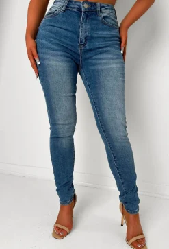 Amelie Mid Wash Stretch Push Up Skinny Jeans