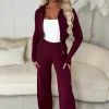 Anabella Burgundy Knitted Trousers