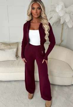 Anabella Burgundy Knitted Trousers