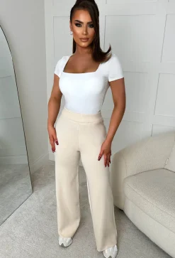 Anabella Cream Knitted Trousers