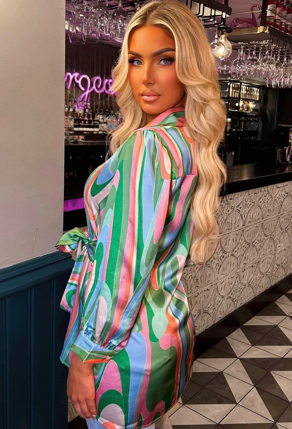 Angelic Beauty Multi Knot Detail Satin Shirt