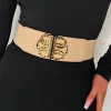Babe Magnet Tan Gold Buckle Elasticated Belt
