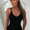 Bali Breeze Black Gold Buckle Knitted Vest Top