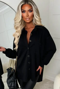 Be Our Babe Black Gold Button Shirt