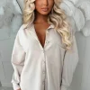 Be Our Babe Cream Gold Button Shirt