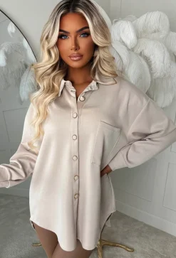 Be Our Babe Cream Gold Button Shirt
