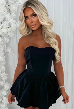 Bellarina Black Lace Back Bandeau Puff Ball Dress