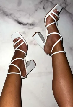 Best You Ever Had White Strap Block Heels
