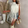Boho Baddie Cream Tassel Jumper
