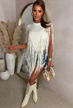 Boho Baddie Cream Tassel Jumper
