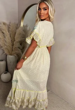 Boho Beautiful Multi Embroidered Boho Maxi Dress