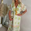 Boho Beautiful Orange Embroidered Boho Maxi Dress