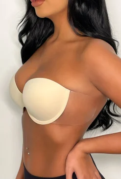 Boost Nude Winged Stick On Strapless Backless Push Up Bra