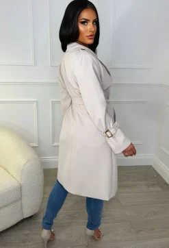 Cafe Society Beige Belted Trench Coat