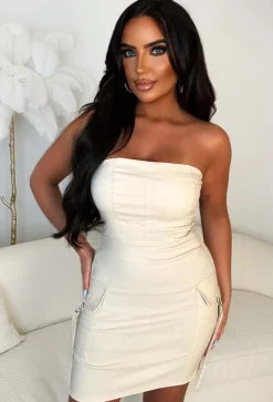 Cargo Cutie Nude Stretch Cargo Mini Dress