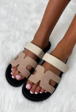 Chic In Summer Beige Sand Faux Suede Sandals