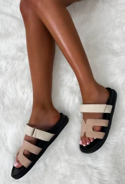 Chic In Summer Beige Sand Faux Suede Sandals