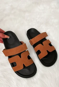 Chic In Summer Terracotta Faux Suede Sandals