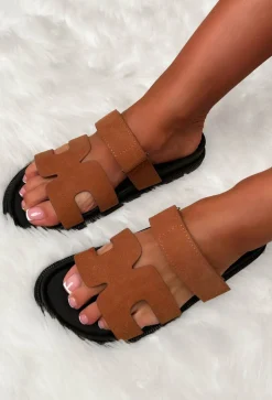 Chic In Summer Terracotta Faux Suede Sandals