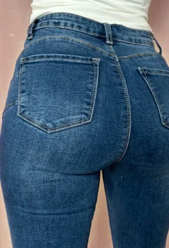 Christiane Mid Blue Stretch Push Up Flared Jeans