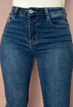 Christiane Mid Blue Stretch Push Up Flared Jeans