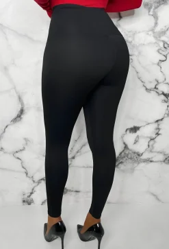 Cinched & Savvy Black Waist Cinched Corset Detail Leggings Limited Edition