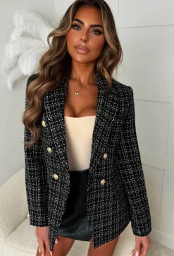 Coco Destination Black Tweed & Sequin Blazer