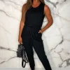Content Cutie Black Cut Out Stretch Jumpsuit