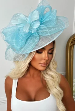 Cosmo Chic Blue Floral Bow Detail Fascinator