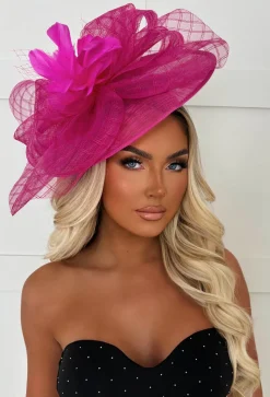 Cosmo Chic Hot Pink Floral Bow Detail Fascinator