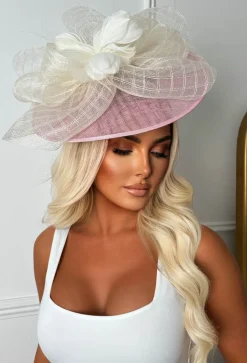 Cosmo Chic Light Pink Floral Bow Detail Fascinator