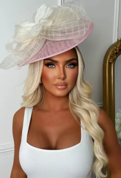 Cosmo Chic Light Pink Floral Bow Detail Fascinator