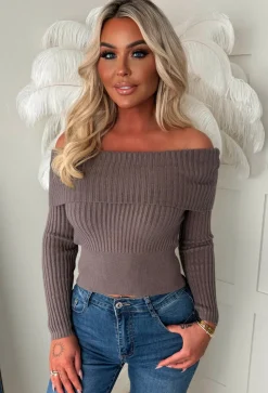 Cosy Amour Beige Bardot Ultra Soft Jumper