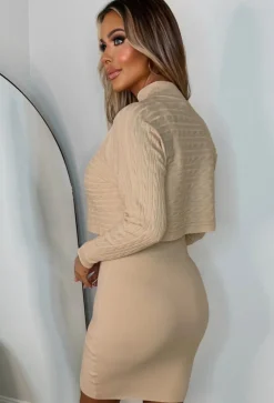 Cosy In Cable Cream Ultra Soft Knitted 2-IN-1 Jumper And Midi Dress