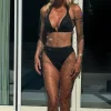 Crave The Spotlight Black Embellished Net Midi Cover Up