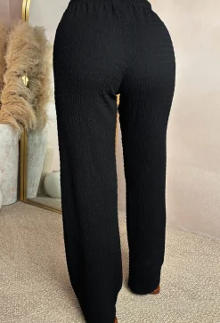 Crimson Crush Black Straight Leg Stretch Trousers