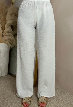 Crimson Crush Cream Straight Leg Stretch Trousers