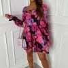 Cute As Can Be Multi Long Sleeve Milkmaid Dress
